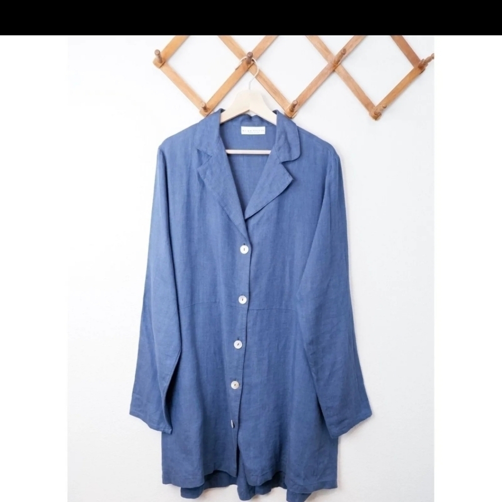 Bryn Walker Blue Button-Up Top